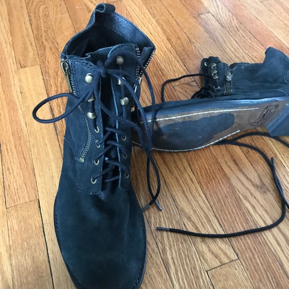 Sam Edelman Mackay Black Combat ankle boots Sz 10M - Picture 4 of 5